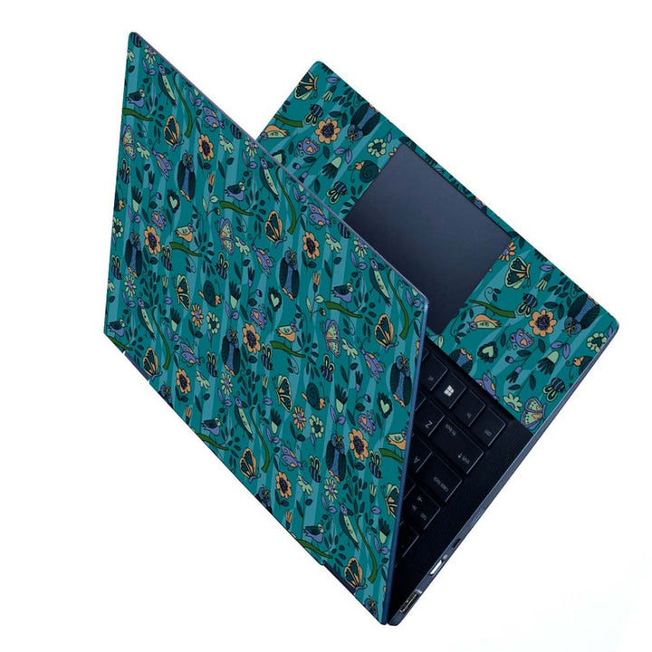 Full Panel Laptop Skin - Owl Floral