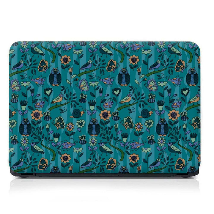 Full Panel Laptop Skin - Owl Floral