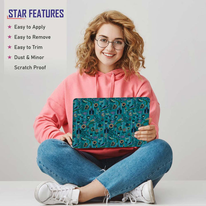 Full Panel Laptop Skin - Owl Floral