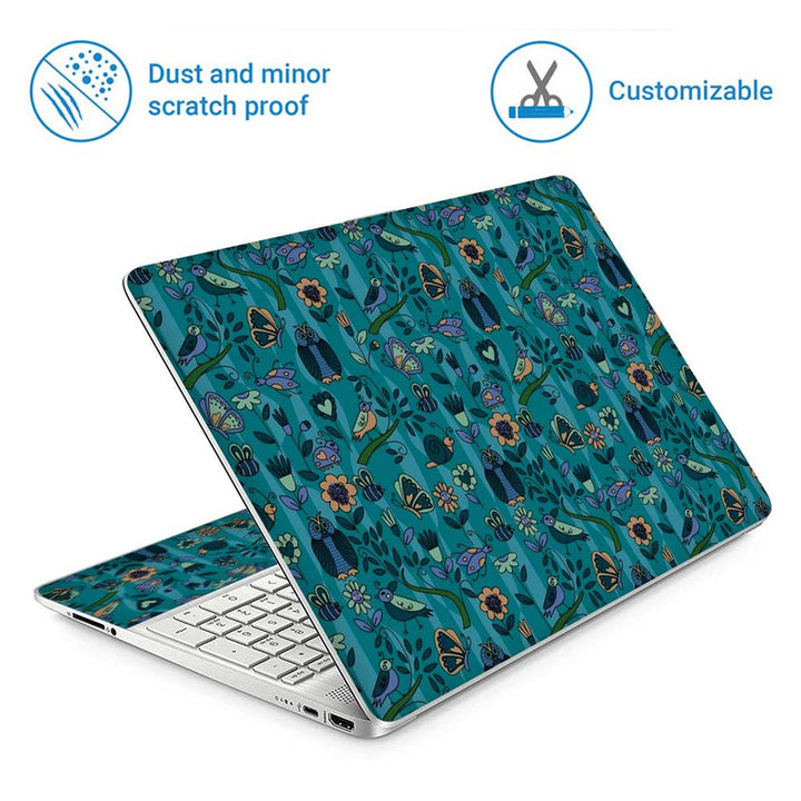 Full Panel Laptop Skin - Owl Floral