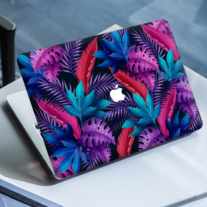 Laptop Skin for Apple MacBook - Pink Blue Leaves - SkinsLegend