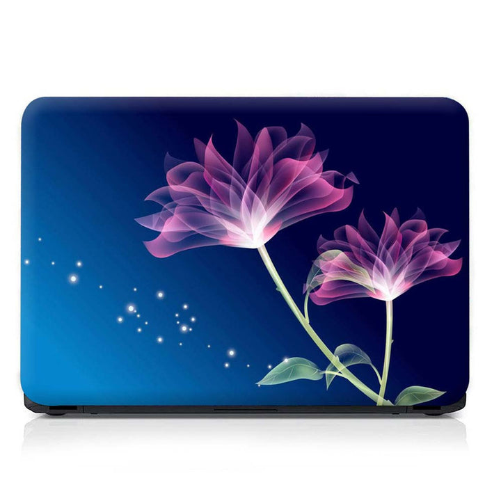 Full Panel Laptop Skin - Pink Blue Neon Floral