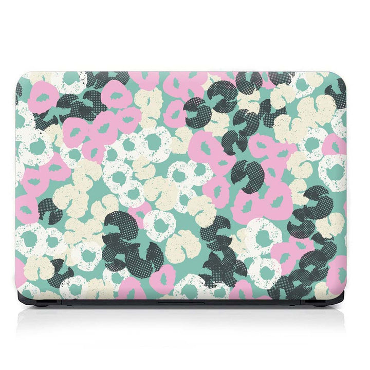 Full Panel Laptop Skin - Pink Green White Spirals