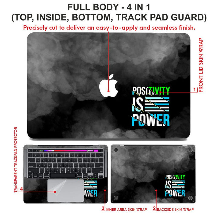 Laptop Skin for Apple MacBook - Positivity is Power Black Cloud - SkinsLegend