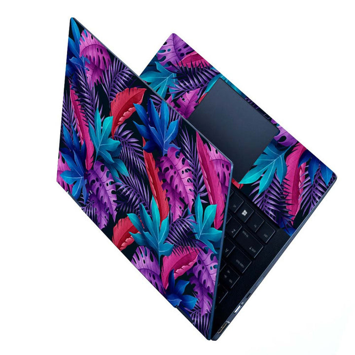 Full Panel Laptop Skin - Purple Shaded Leaves