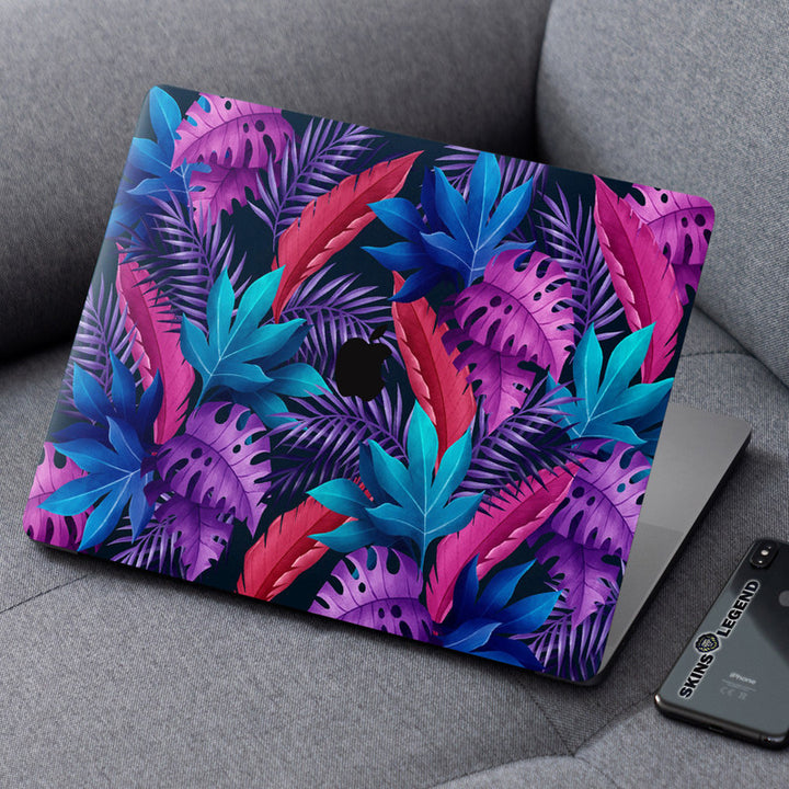 Laptop Skin for Apple MacBook - Purple Shaded Leaves - SkinsLegend