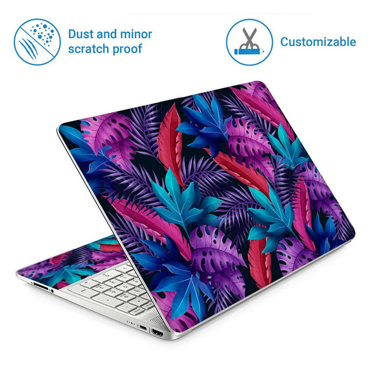 Full Panel Laptop Skin - Purple Shaded Leaves