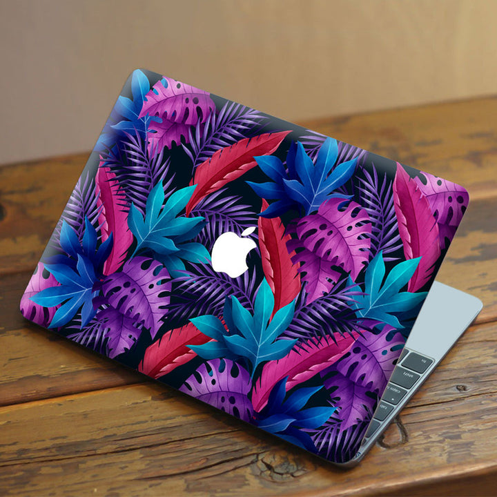 Laptop Skin for Apple MacBook - Purple Shaded Leaves - SkinsLegend