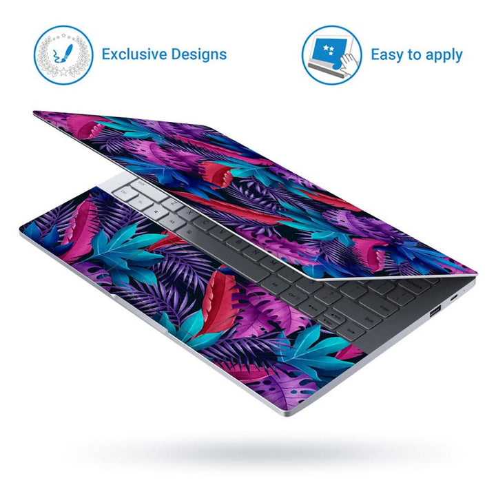 Full Panel Laptop Skin - Purple Shaded Leaves