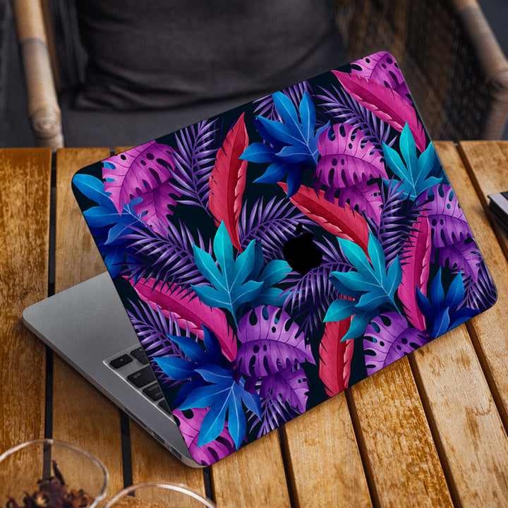 Laptop Skin for Apple MacBook - Purple Shaded Leaves - SkinsLegend