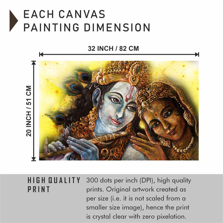 FineArts Rolled Canvas Painting - Radha Krishna Brown