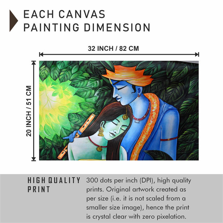 FineArts Rolled Canvas Painting - Radha Krishna Hand Made