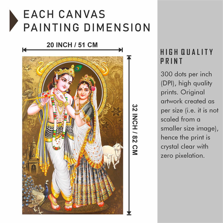 FineArts Rolled Canvas Painting - Radha Krishna RK07