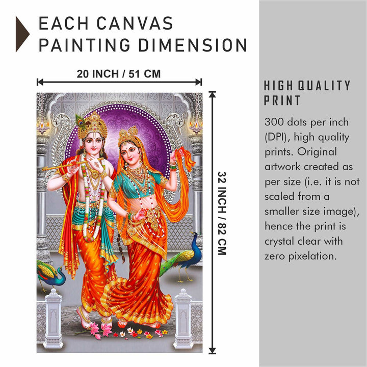 FineArts Rolled Canvas Painting - Radha Krishna RK09