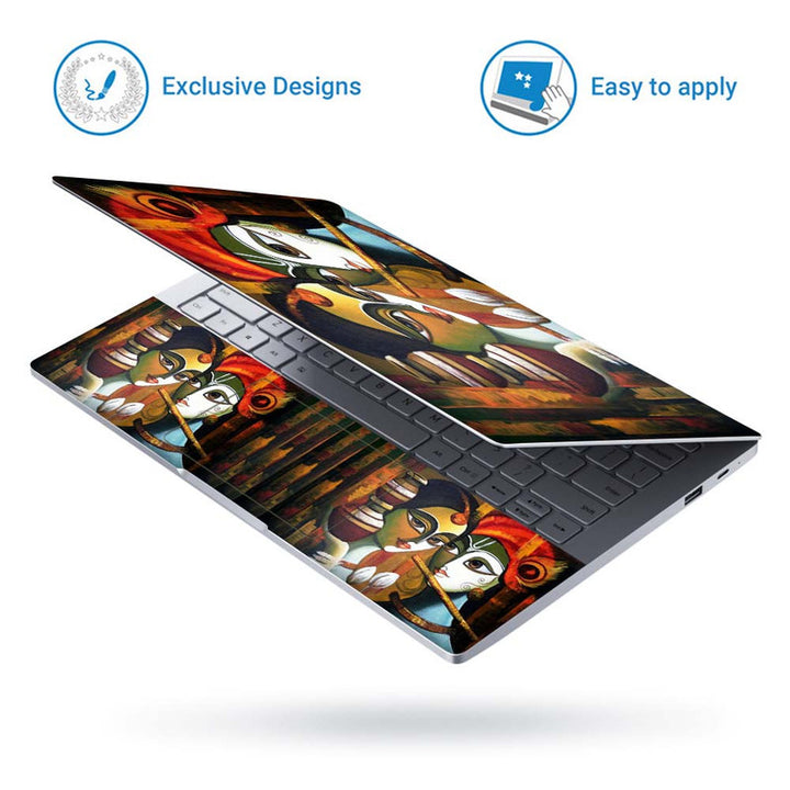 Full Panel Laptop Skin - Radha Krishna Art