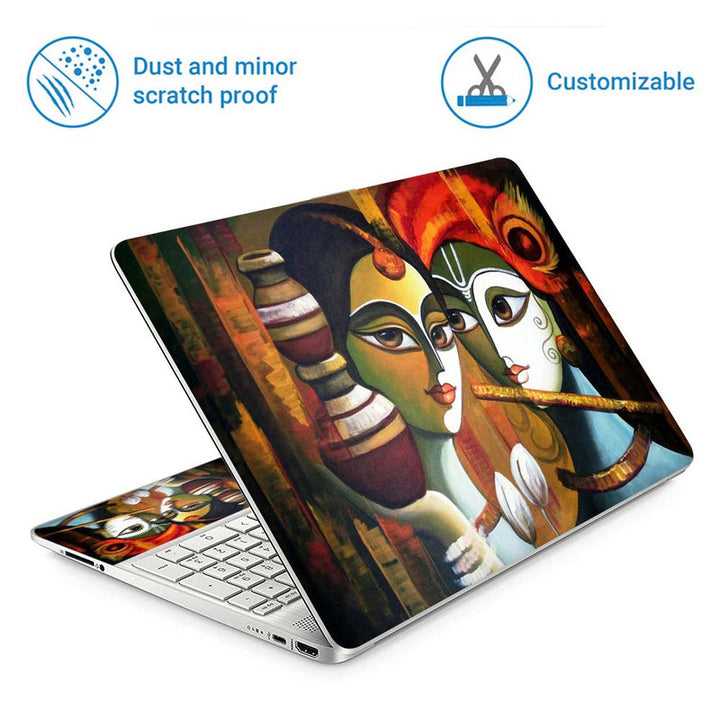 Full Panel Laptop Skin - Radha Krishna Art