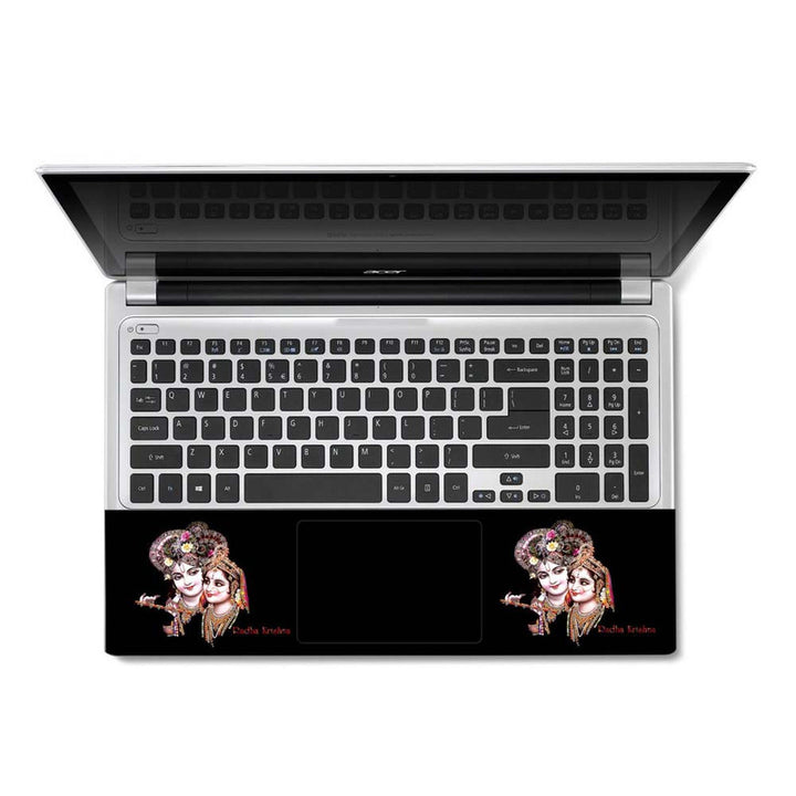 Full Panel Laptop Skin - Radha Krishna Black