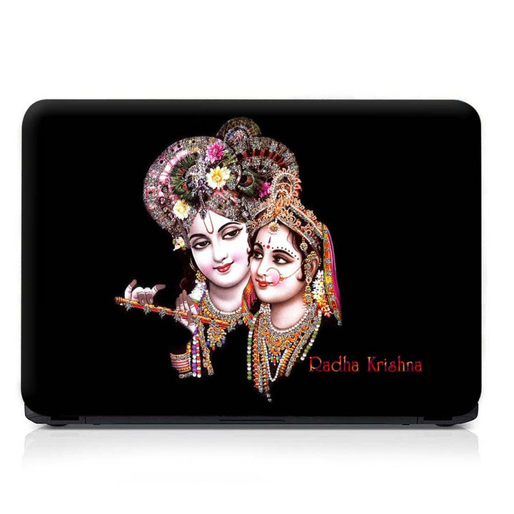 Full Panel Laptop Skin - Radha Krishna Black