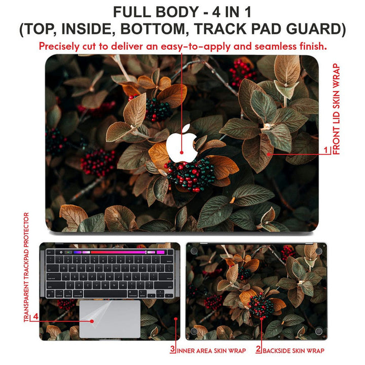 Laptop Skin for Apple MacBook - Red Green Cherry - SkinsLegend