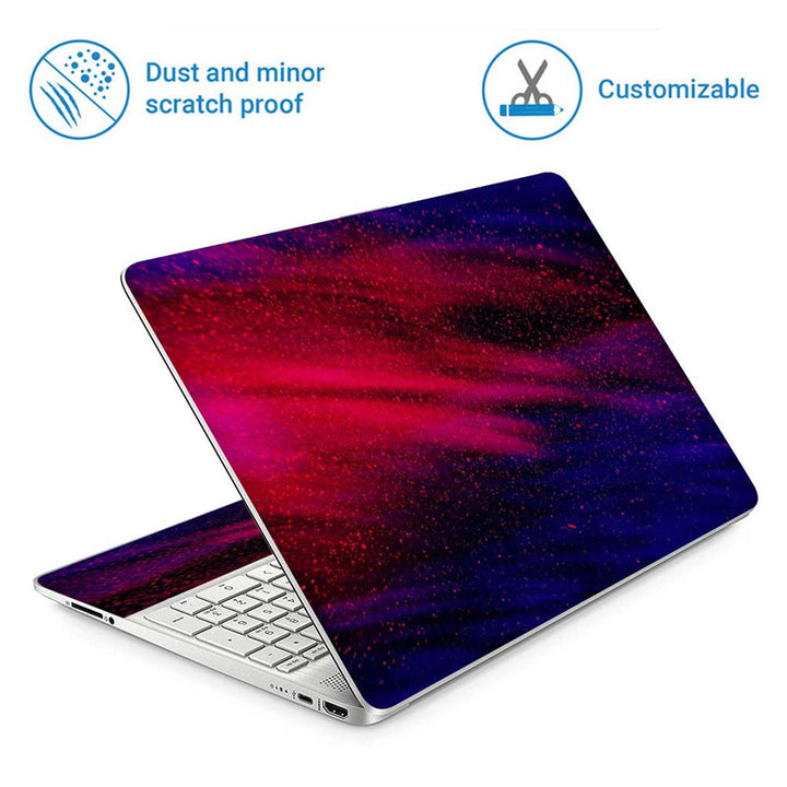 Full Panel Laptop Skin - Red Particles on Blue