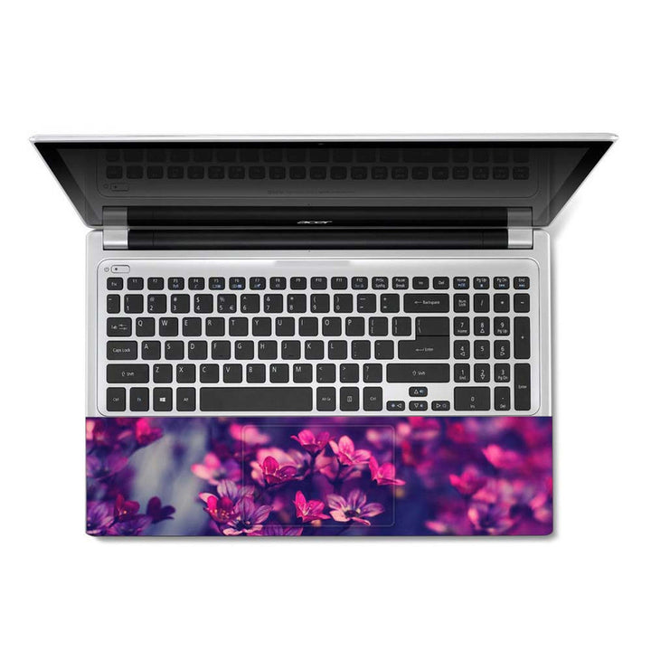 Full Panel Laptop Skin - Red Pink Blue Flowers