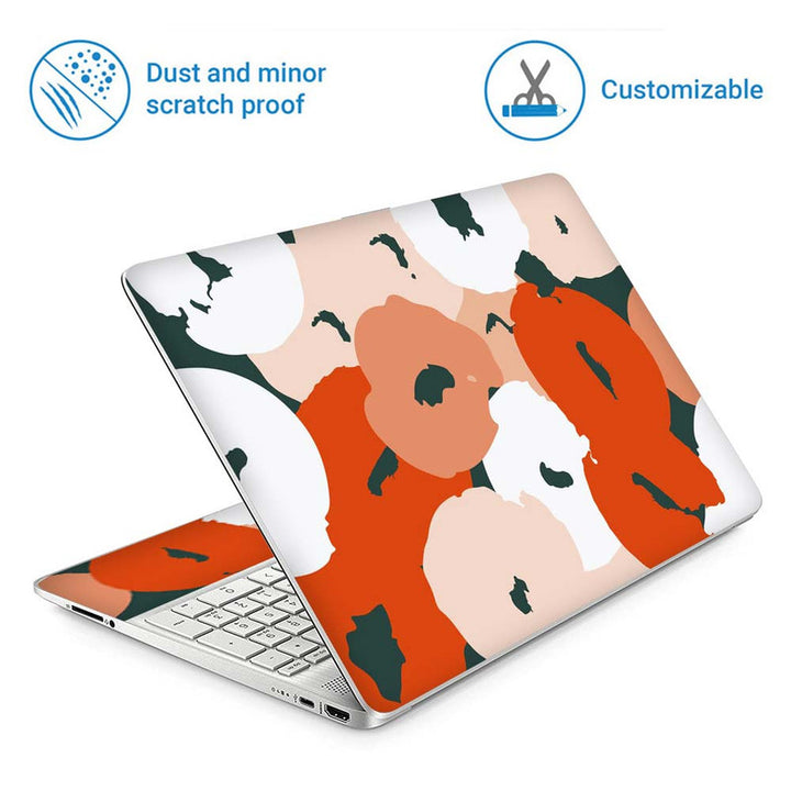 Full Panel Laptop Skin - Red Shade Spirals