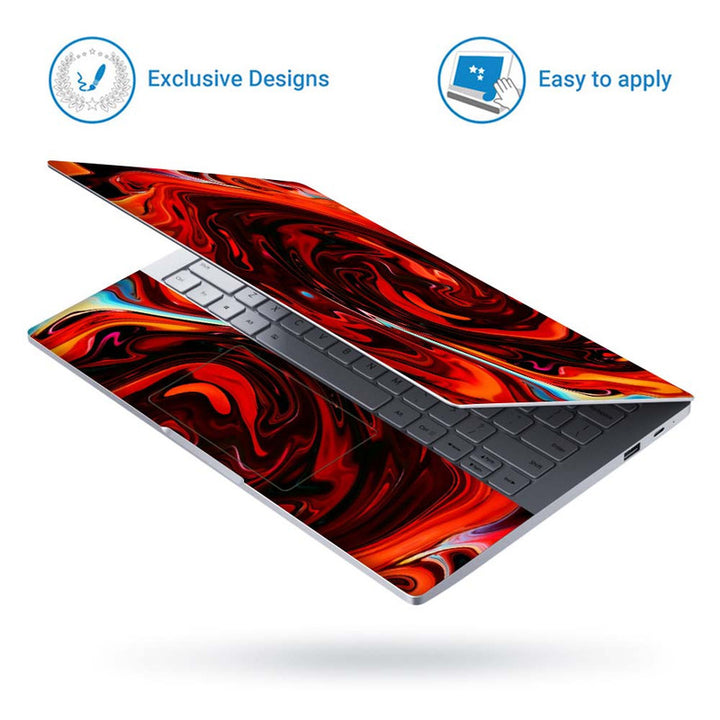 Full Panel Laptop Skin - Red Swirl Float Abstract