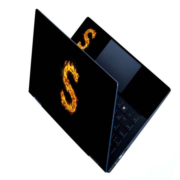 Full Panel Laptop Skin - S Fire Letter