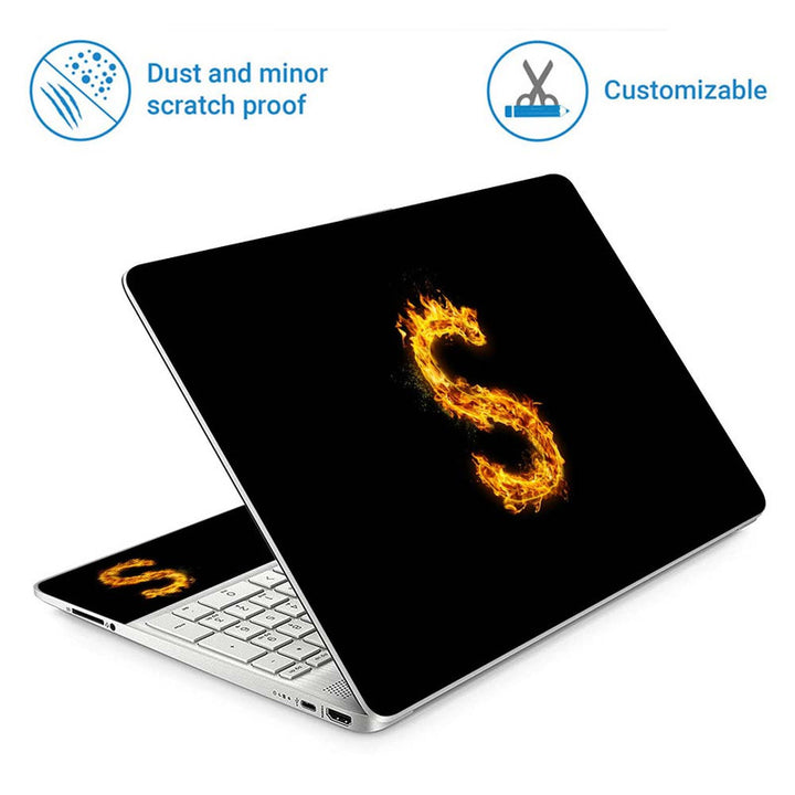 Full Panel Laptop Skin - S Fire Letter