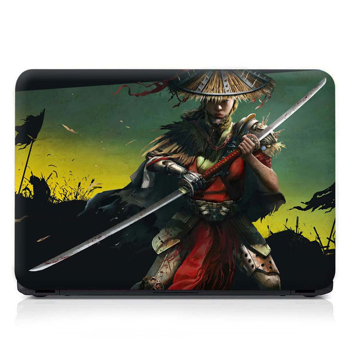 Full Panel Laptop Skin - Samurai Girl Warrior