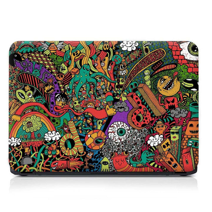 Full Panel Laptop Skin - Sea Creatures Doodle