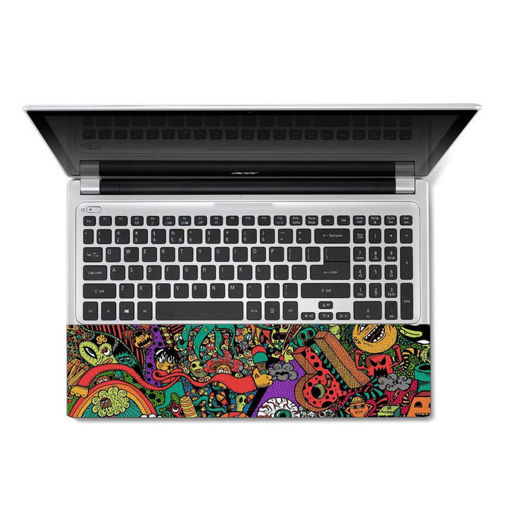 Full Panel Laptop Skin - Sea Creatures Doodle