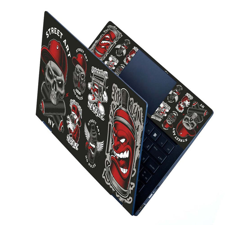 Full Panel Laptop Skin - Set of Symbols Graffiti Art