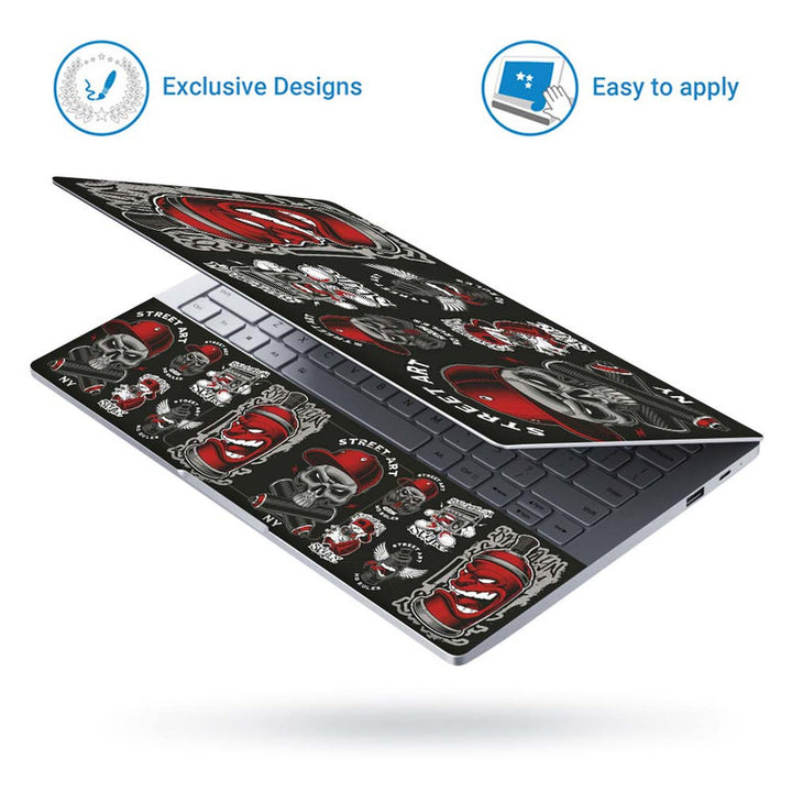 Full Panel Laptop Skin - Set of Symbols Graffiti Art