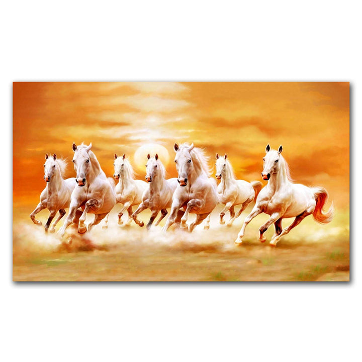 FineArts Rolled Canvas Painting - Seven Horses Rising Sun