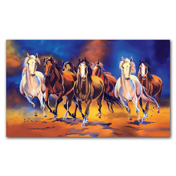 FineArts Rolled Canvas Painting - Seven Horses