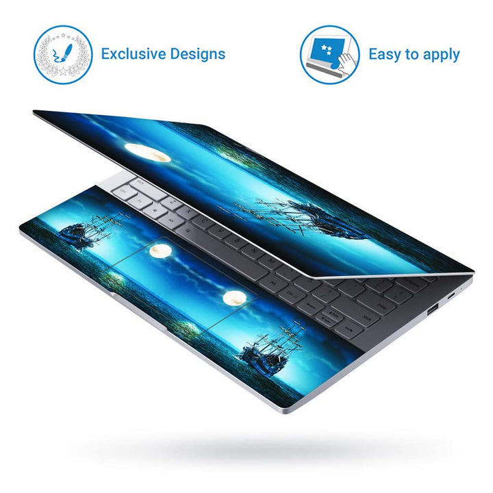 Full Panel Laptop Skin - Ship in the Sea Night View