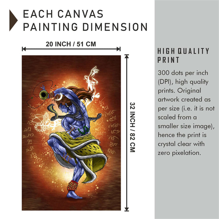 FineArts Rolled Canvas Painting - Shiv Tandav