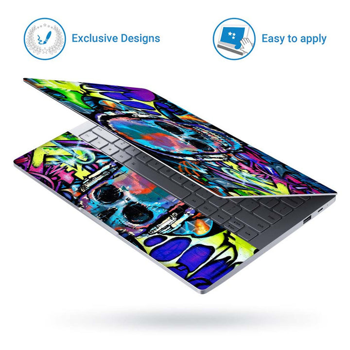 Full Panel Laptop Skin - Skull Wall Graffiti