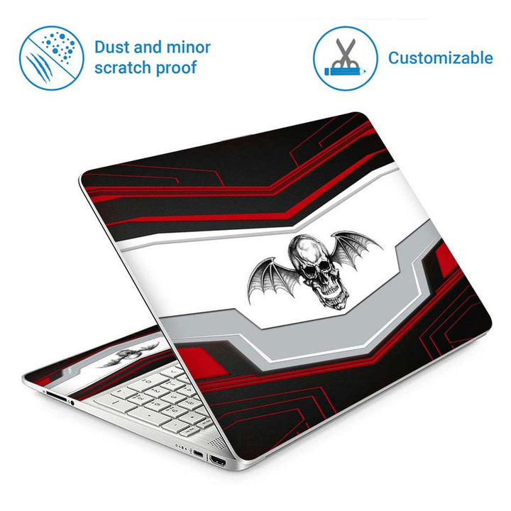 Full Panel Laptop Skin - Skull Wings