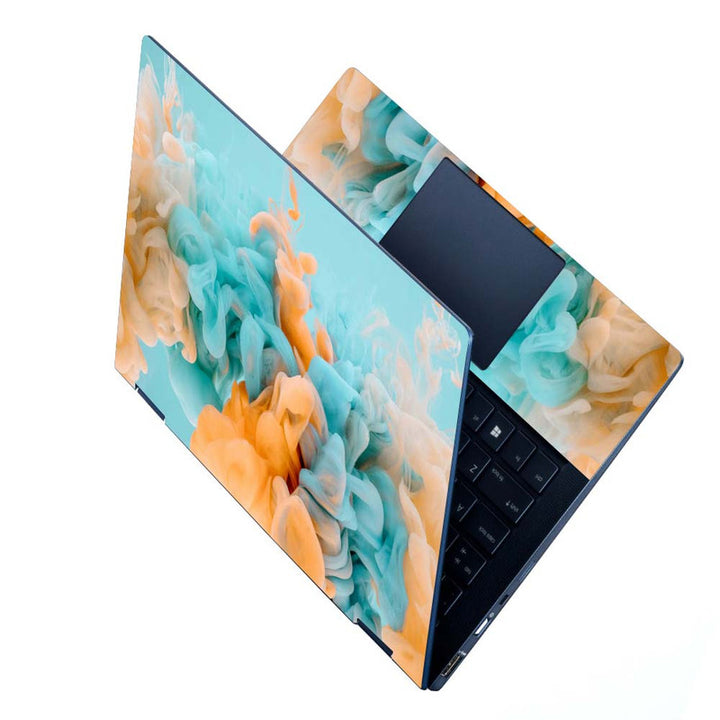 Full Panel Laptop Skin - Sky Blue Orange Smoked