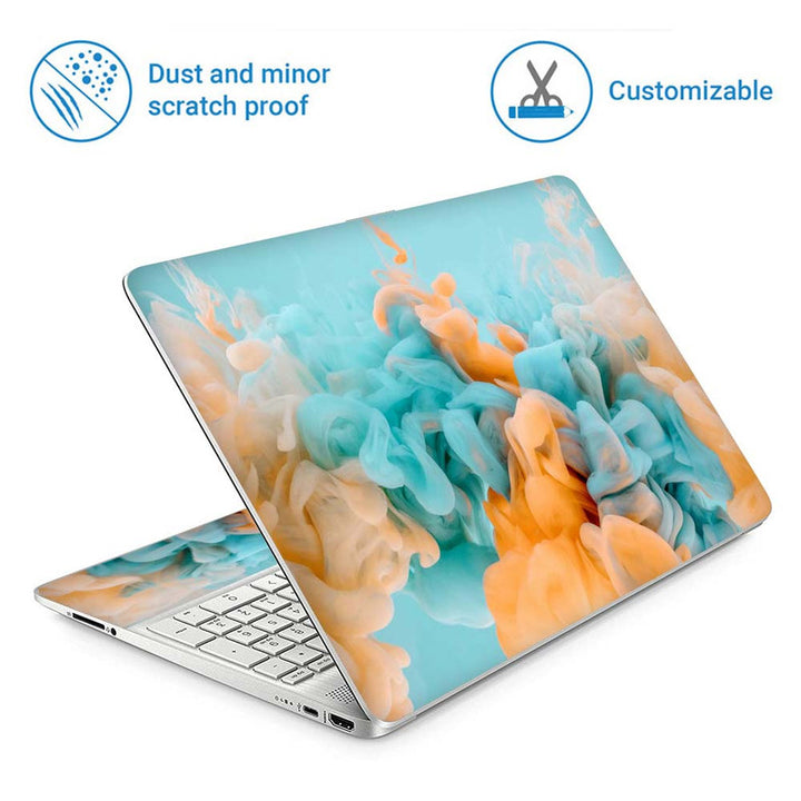 Full Panel Laptop Skin - Sky Blue Orange Smoked