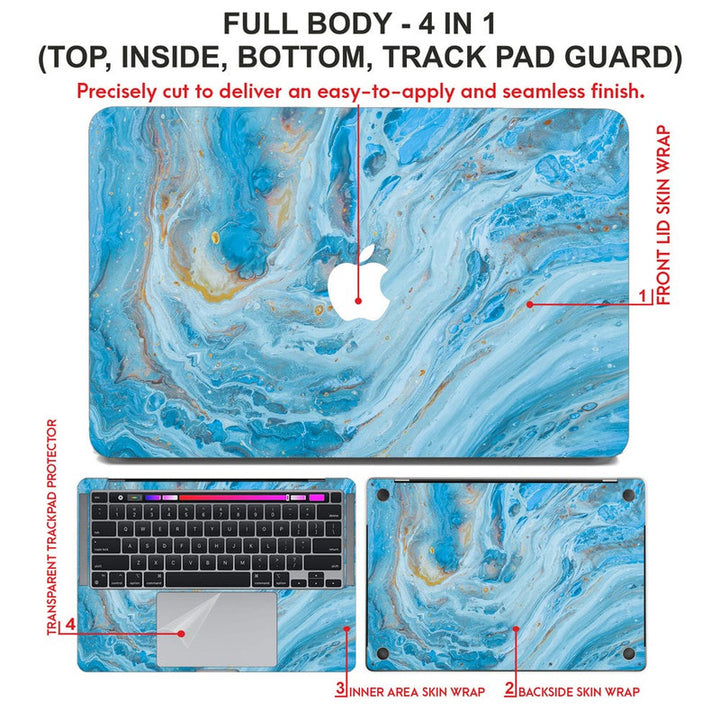 Laptop Skin for Apple MacBook - Sky Blue Stone Art - SkinsLegend