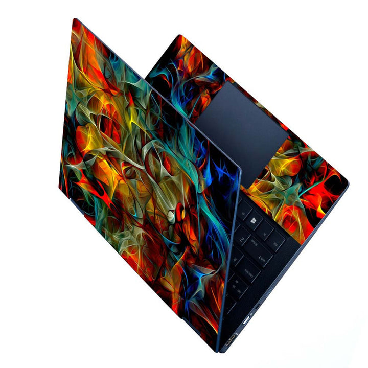 Full Panel Laptop Skin - Smoky Fractal Red Pattern