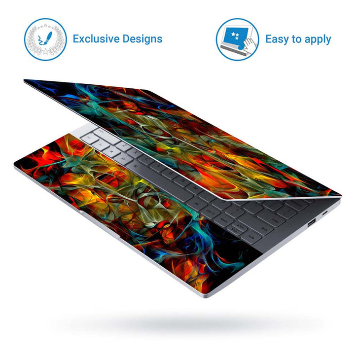 Full Panel Laptop Skin - Smoky Fractal Red Pattern