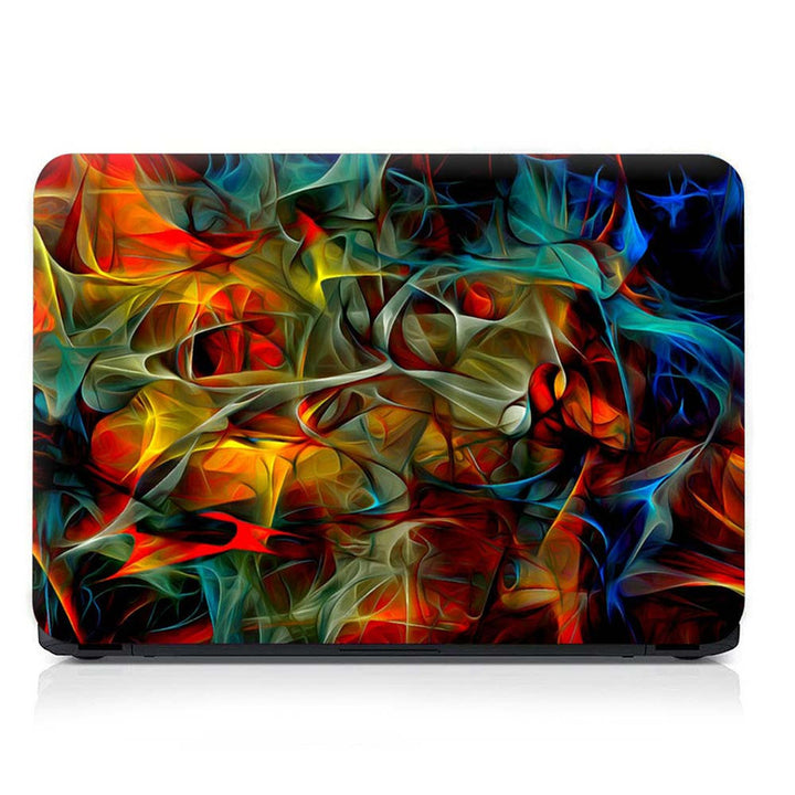 Full Panel Laptop Skin - Smoky Fractal Red Pattern