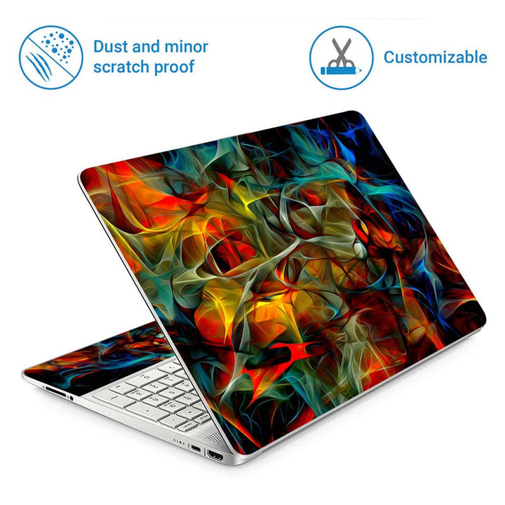 Full Panel Laptop Skin - Smoky Fractal Red Pattern