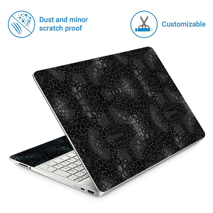 Full Panel Laptop Skin - Snake Skin Black