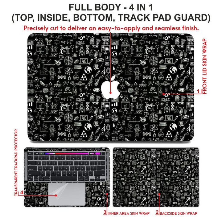 Laptop Skin for Apple MacBook - Space Symbols on Black - SkinsLegend