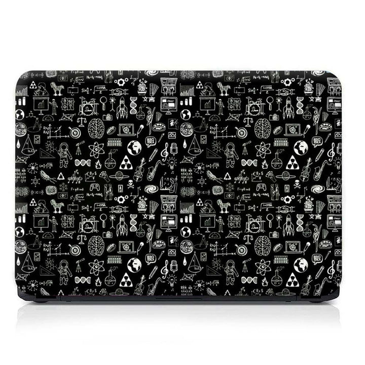 Full Panel Laptop Skin - Space Symbols on Black